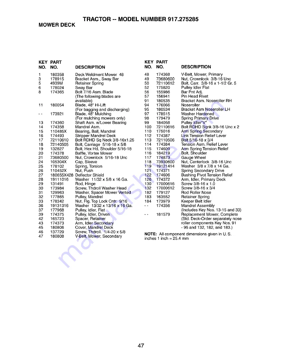 Craftsman 917.275285 Owner'S Manual Download Page 47