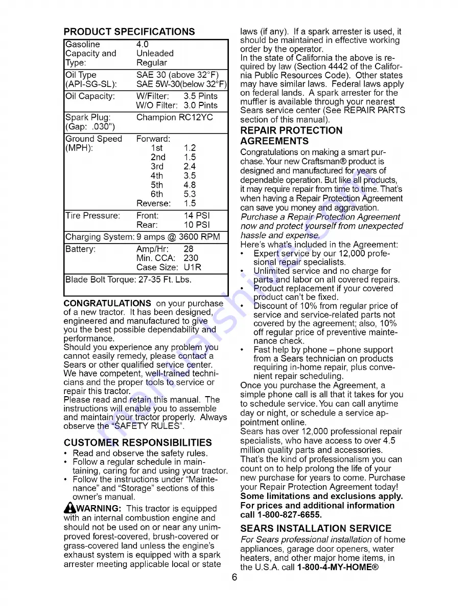 Craftsman 917.275632 Owner'S Manual Download Page 6