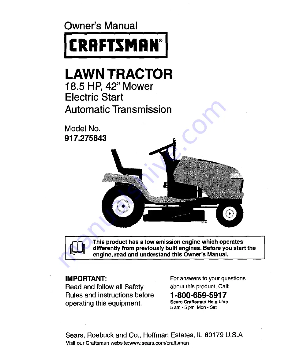 Craftsman 917.275643 Скачать руководство пользователя страница 1