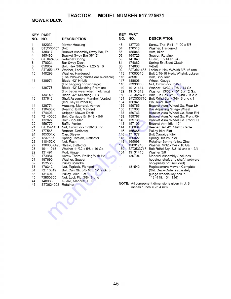 Craftsman 917.275671 Owner'S Manual Download Page 45