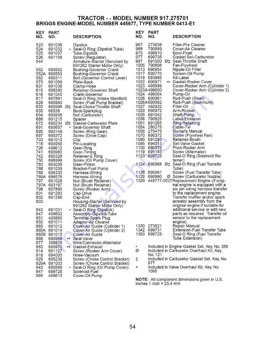 Craftsman 917.275701 Owner'S Manual Download Page 54