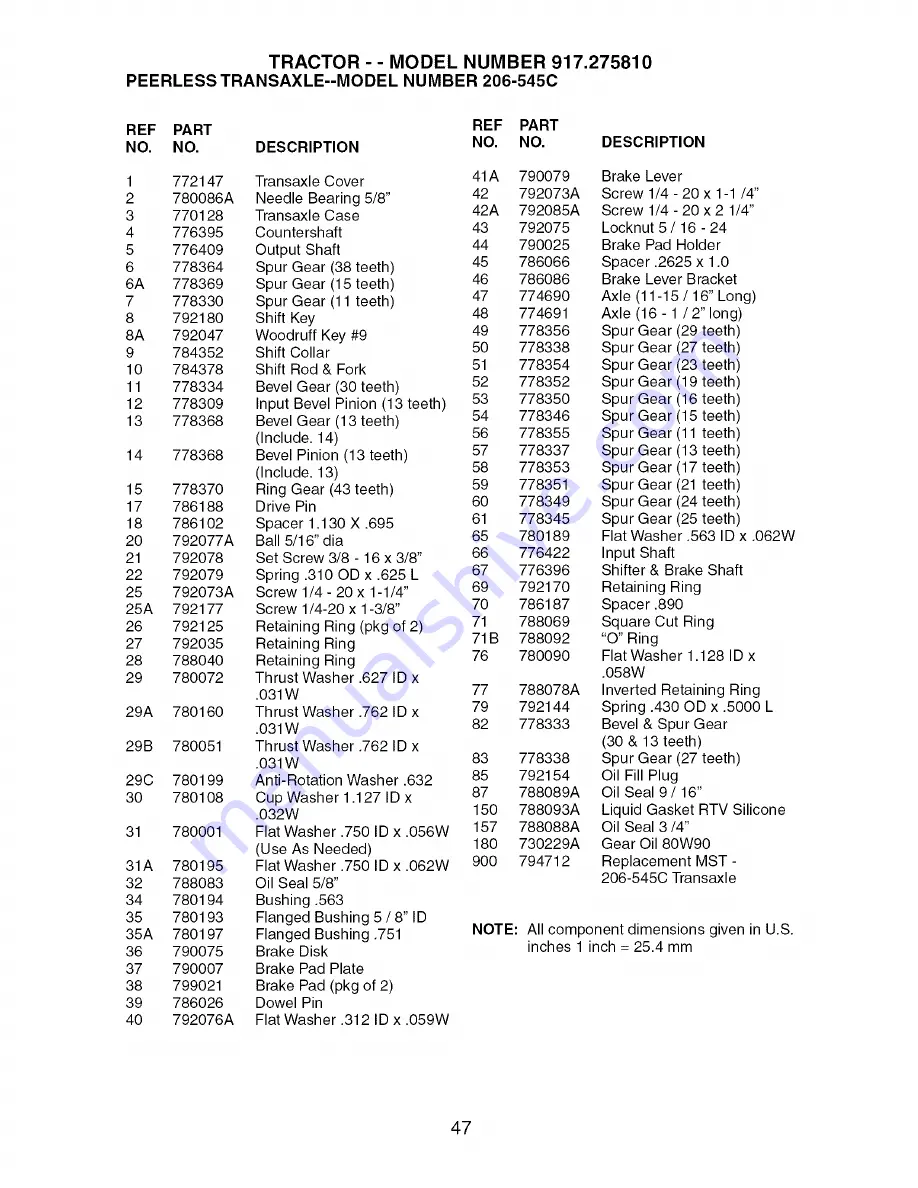 Craftsman 917.275810 Owner'S Manual Download Page 47