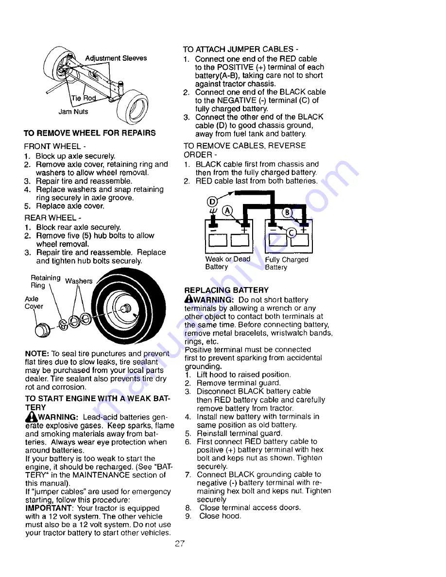 Craftsman 917.27603 Owner'S Manual Download Page 27