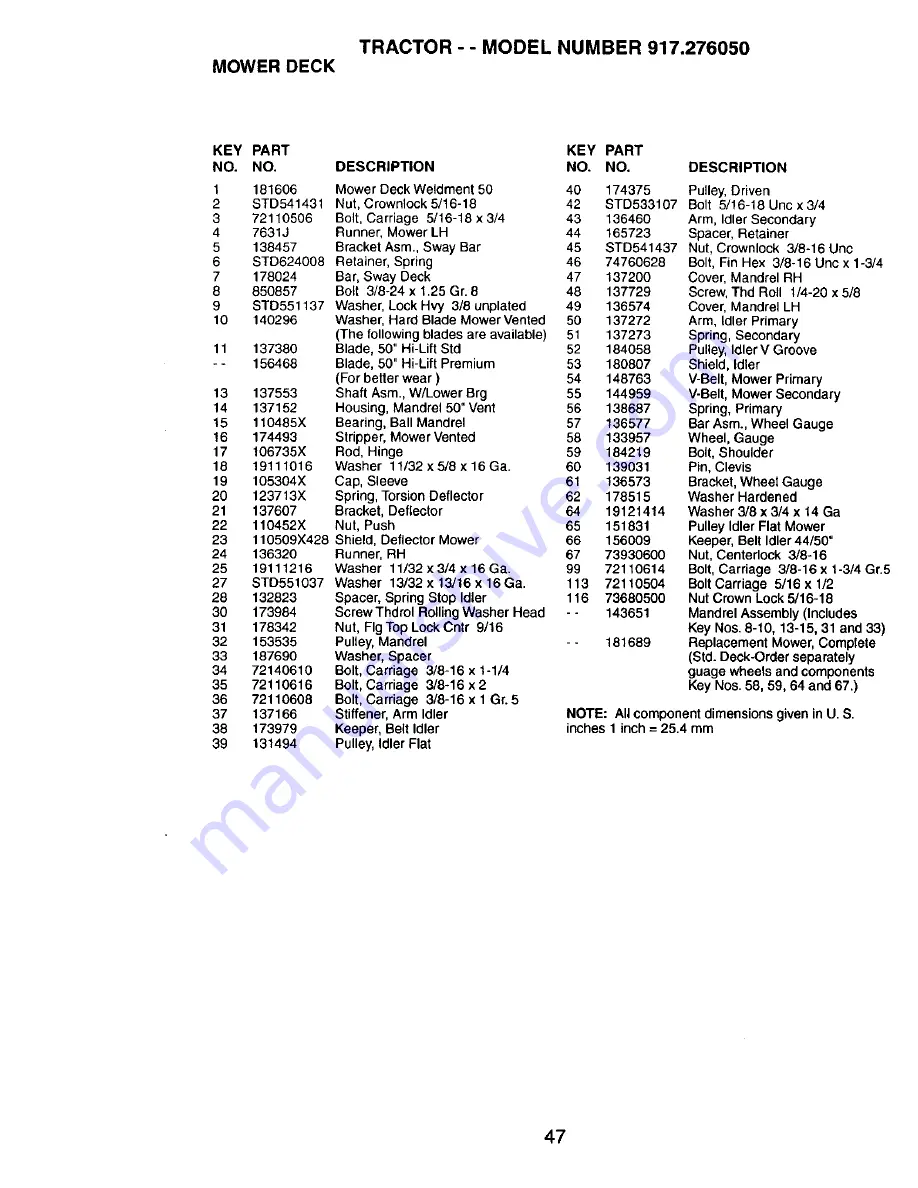 Craftsman 917.276050 Owner'S Manual Download Page 47