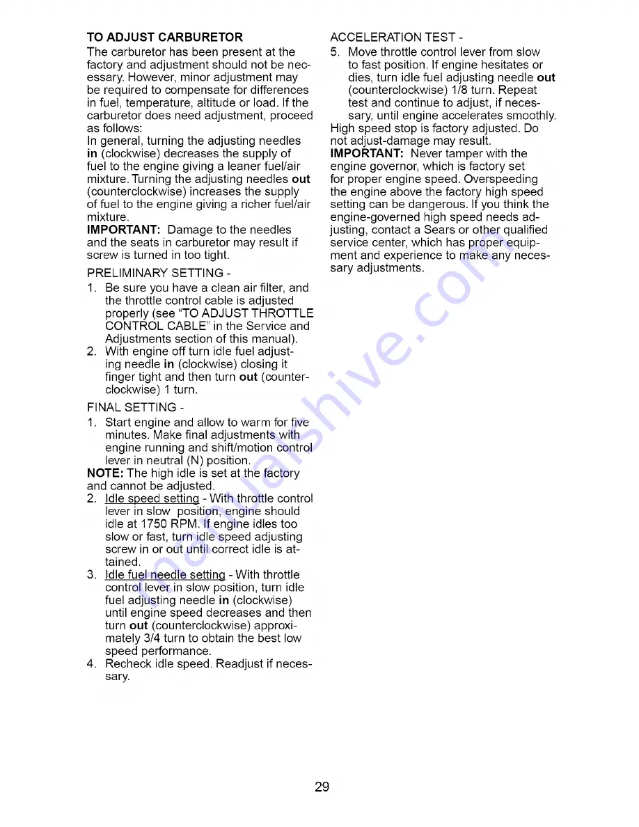 Craftsman 917.276101 Owner'S Manual Download Page 29