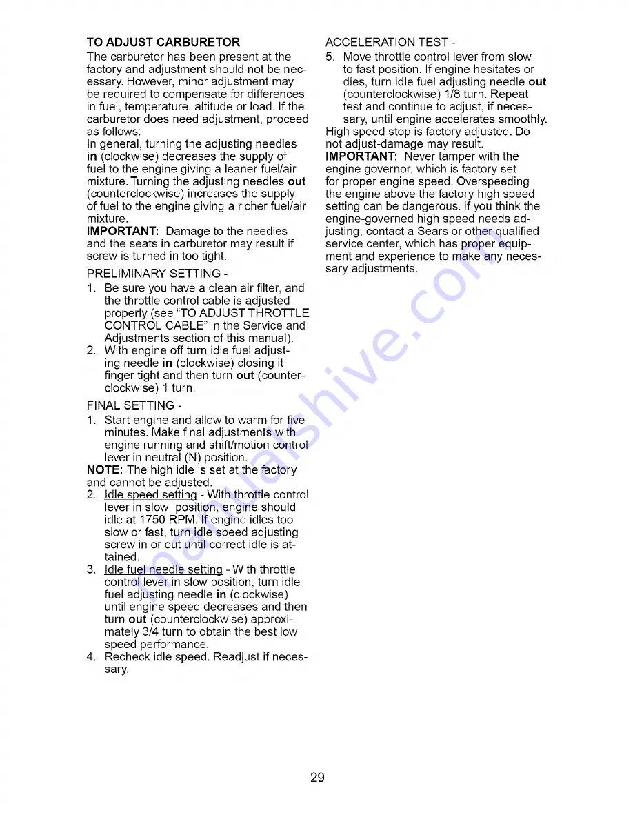 Craftsman 917.276102 Owner'S Manual Download Page 29