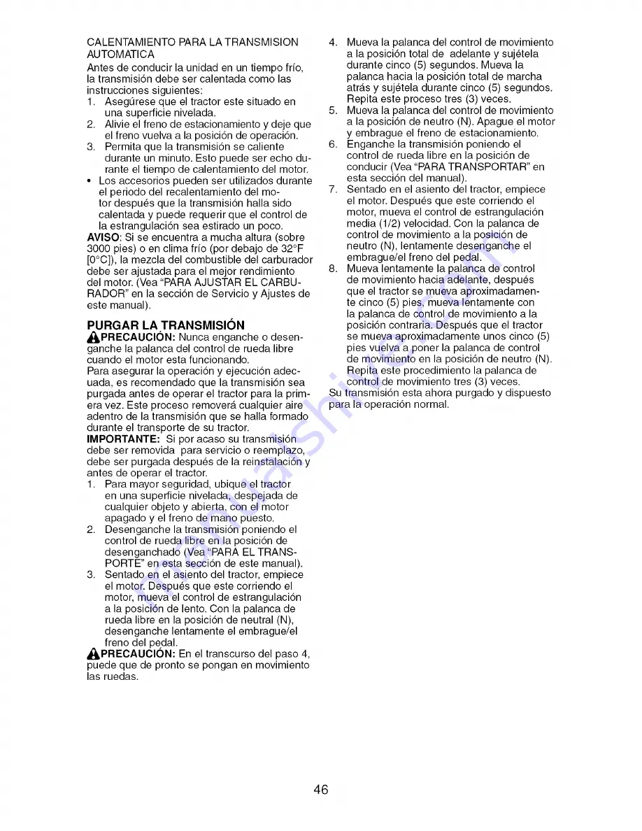 Craftsman 917.276620 Operator'S Manual Download Page 46