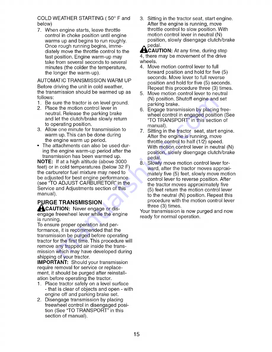 Craftsman 917.27664 Operator'S Manual Download Page 15