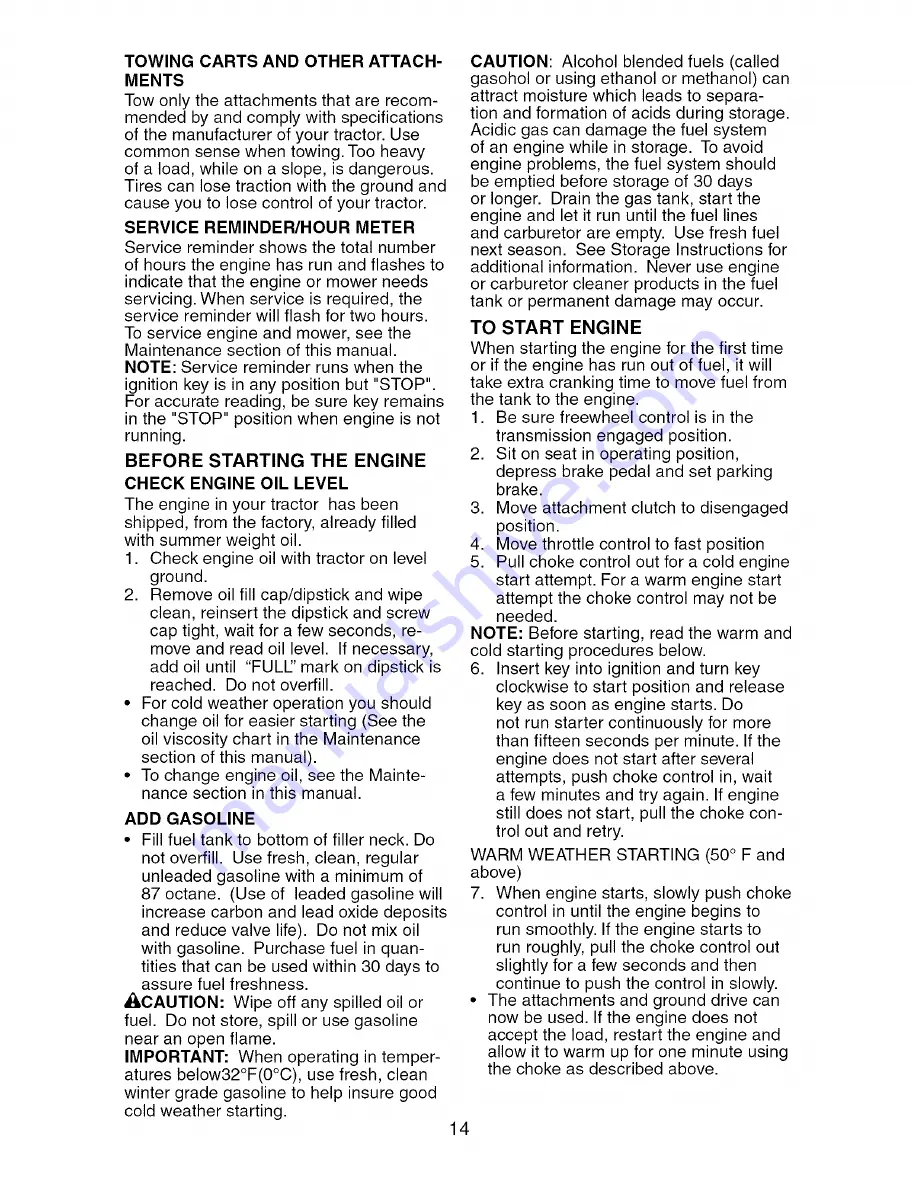 Craftsman 917.27668 Operator'S Manual Download Page 14