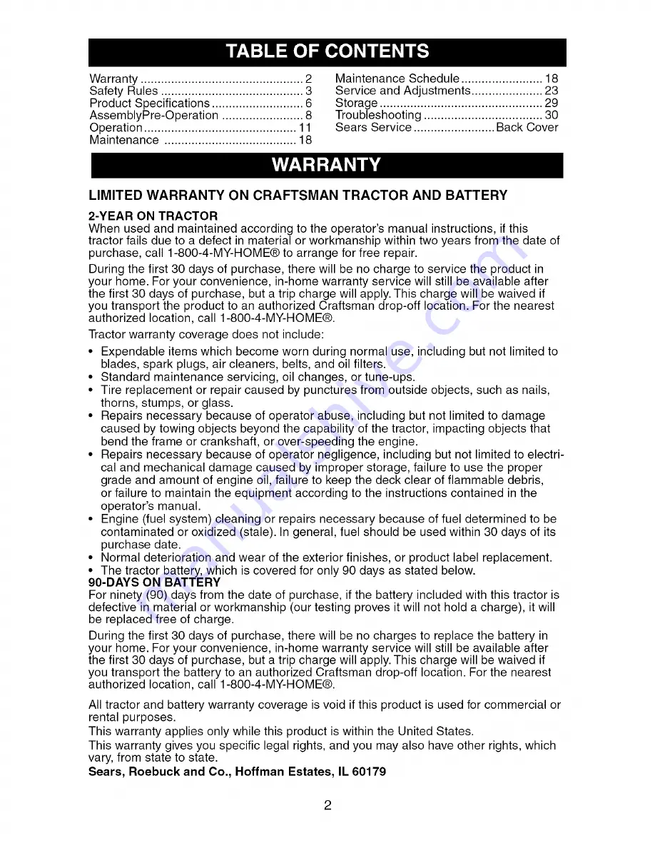 Craftsman 917.27682 Operator'S Manual Download Page 2