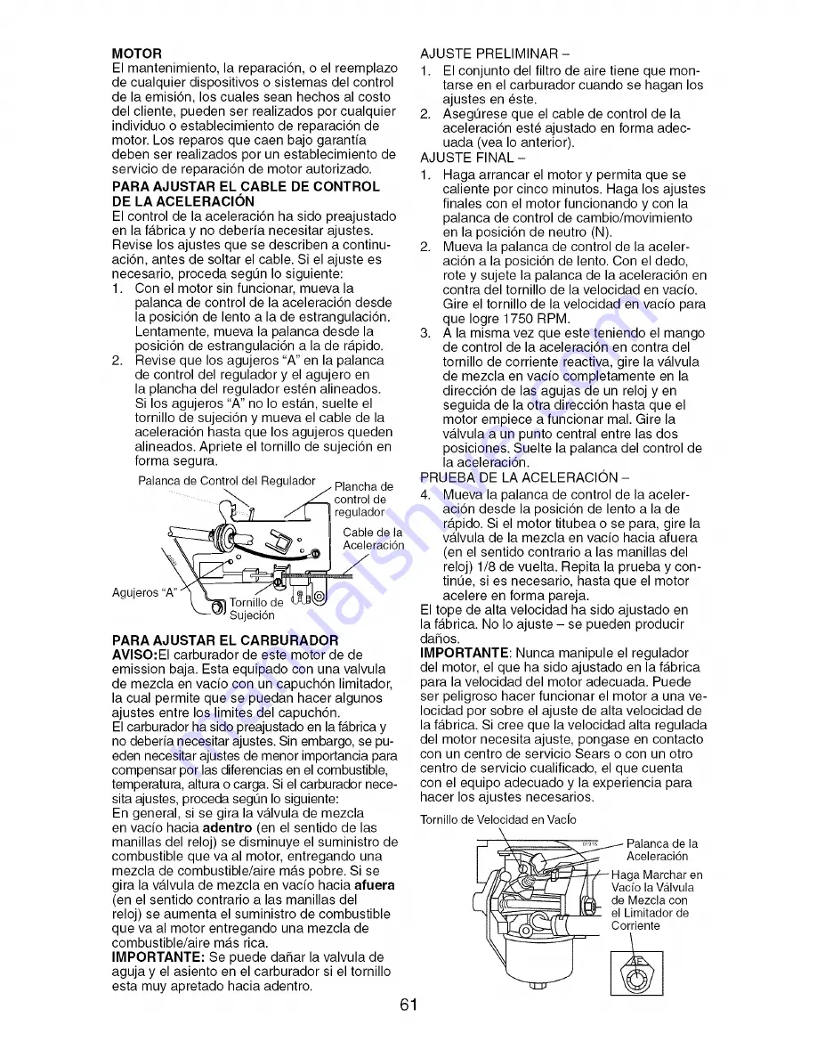 Craftsman 917.27682 Operator'S Manual Download Page 61