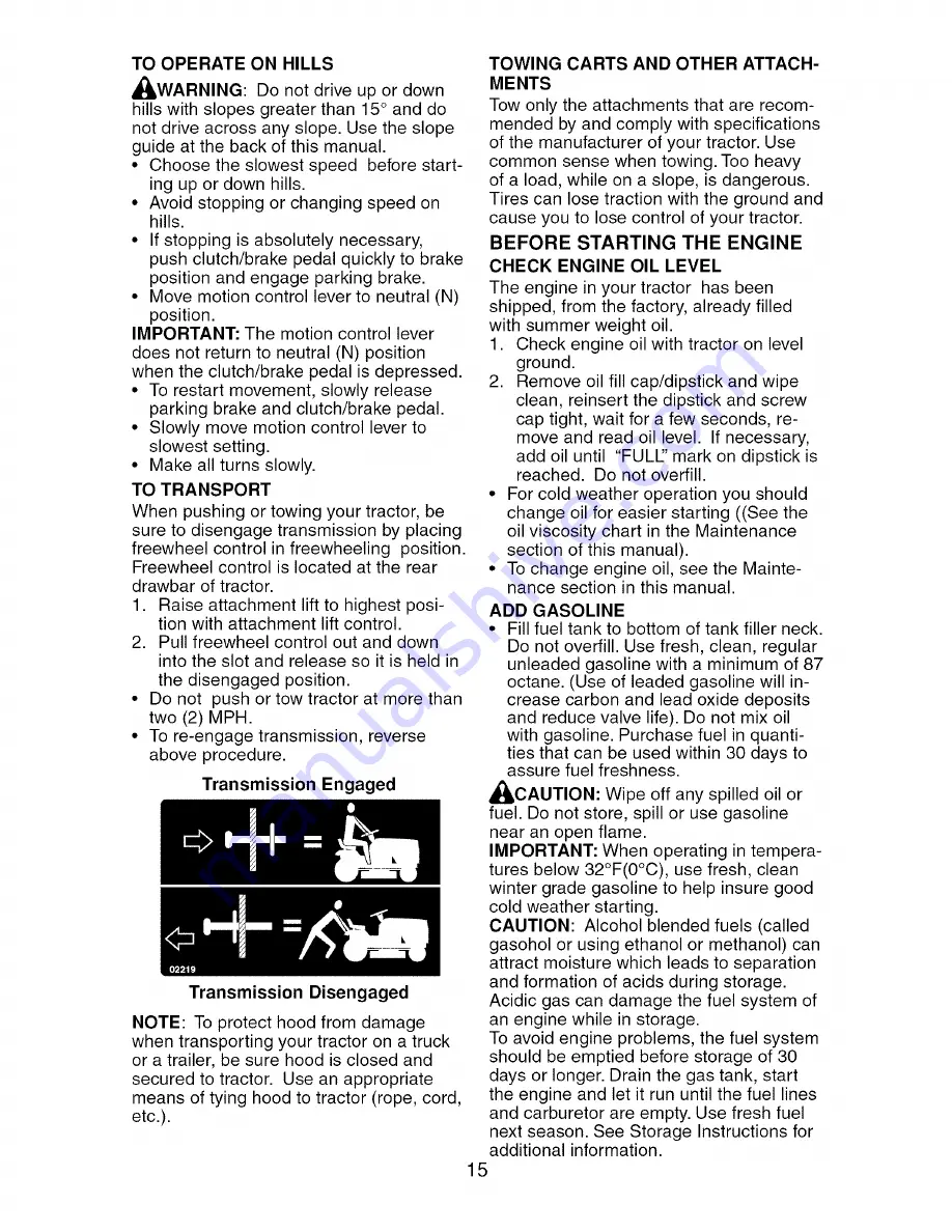 Craftsman 917.276820 Operator'S Manual Download Page 15