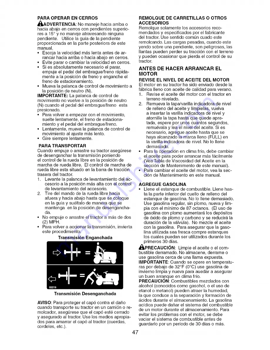 Craftsman 917.276823 Operator'S Manual Download Page 47