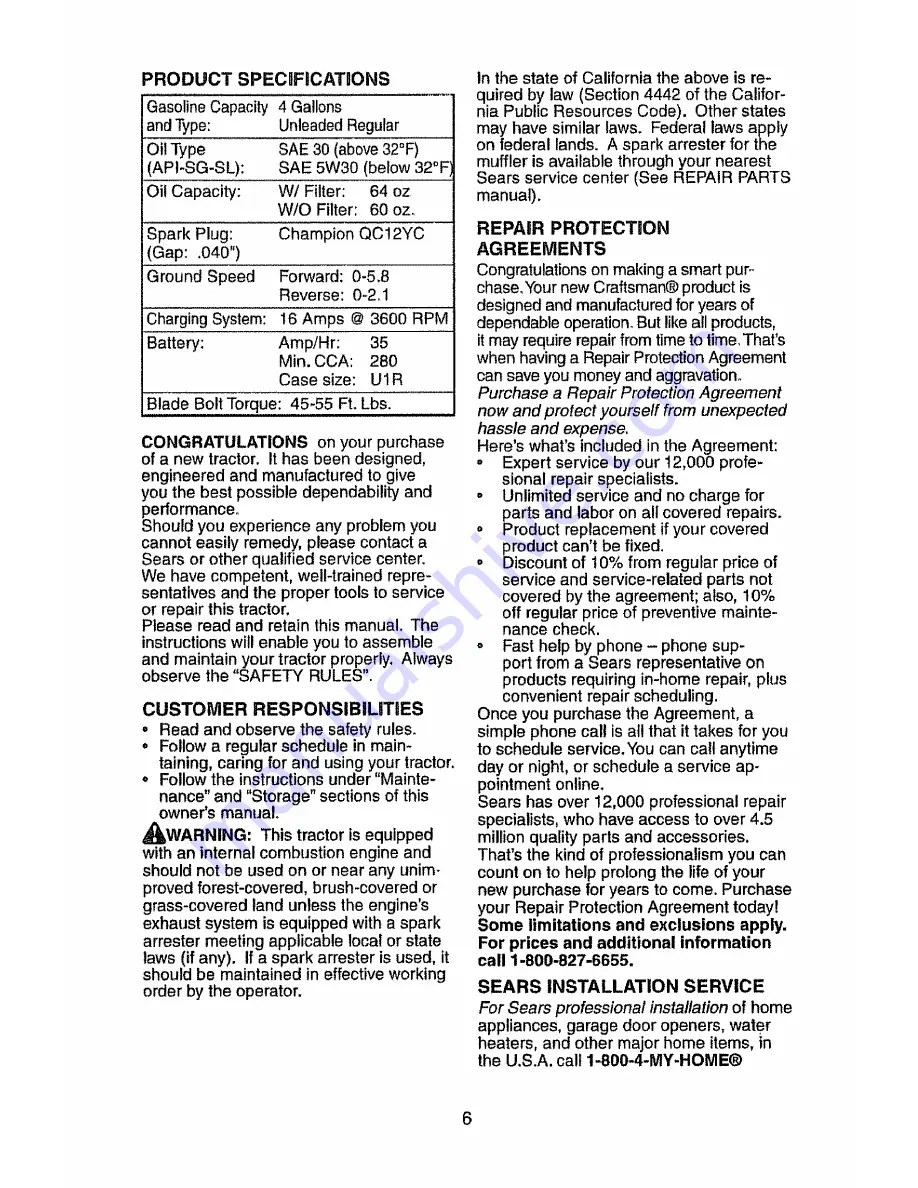 Craftsman 917.27684 Operator'S Manual Download Page 6