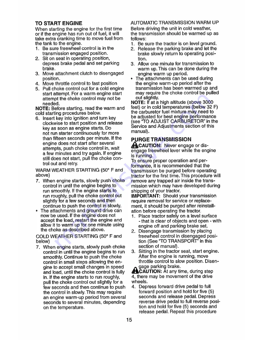 Craftsman 917.27684 Operator'S Manual Download Page 15