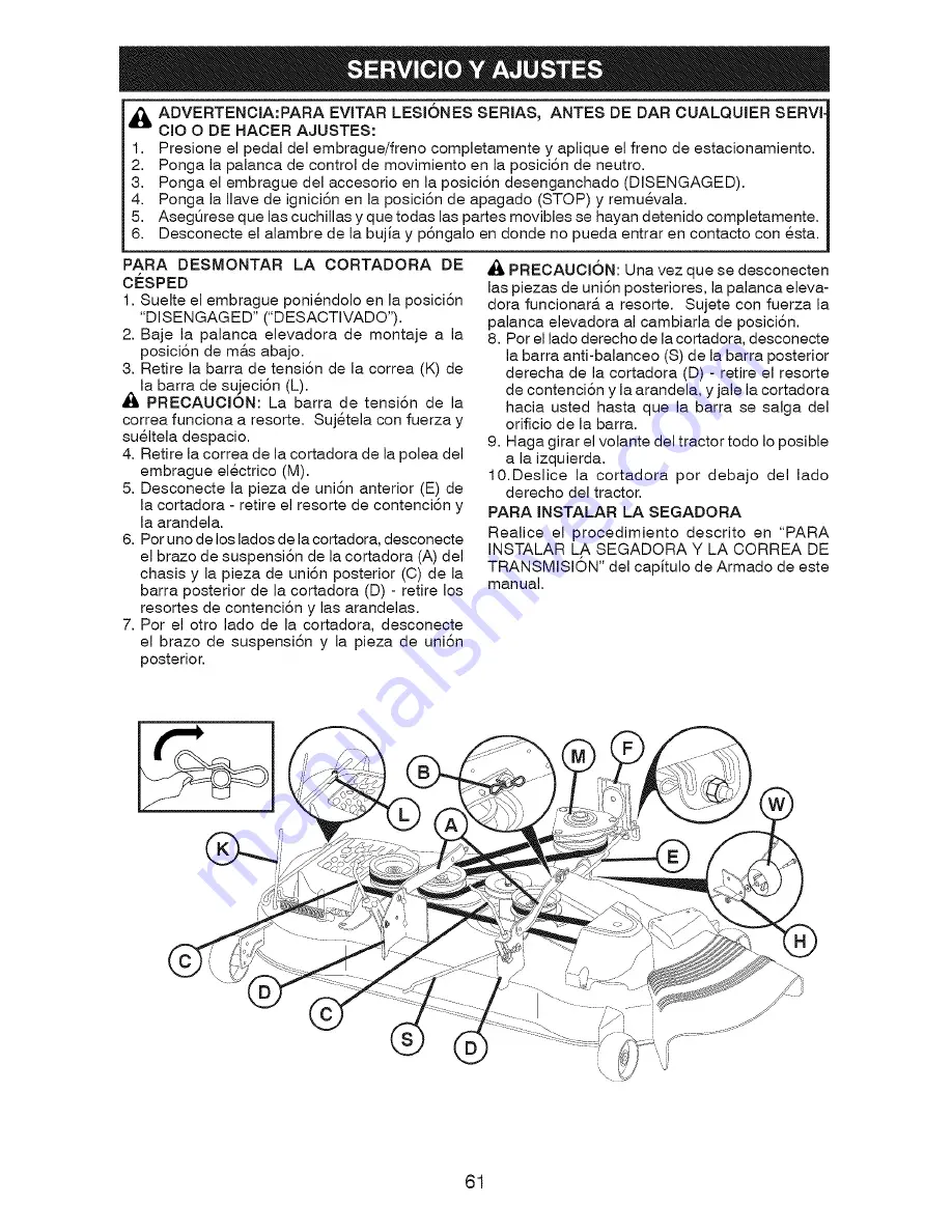 Craftsman 917.28008 Operator'S Manual Download Page 61