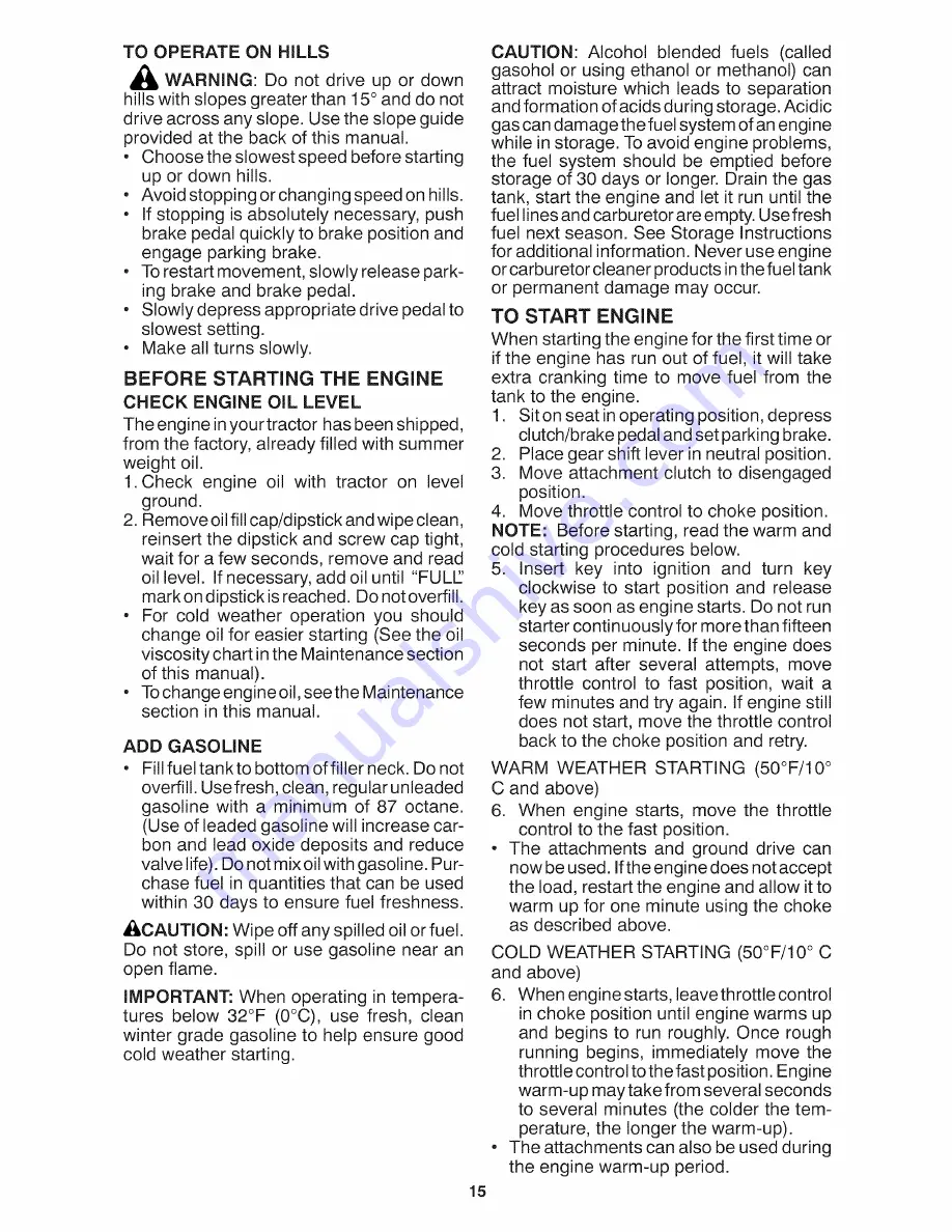 Craftsman 917.28035 Operator'S Manual Download Page 15