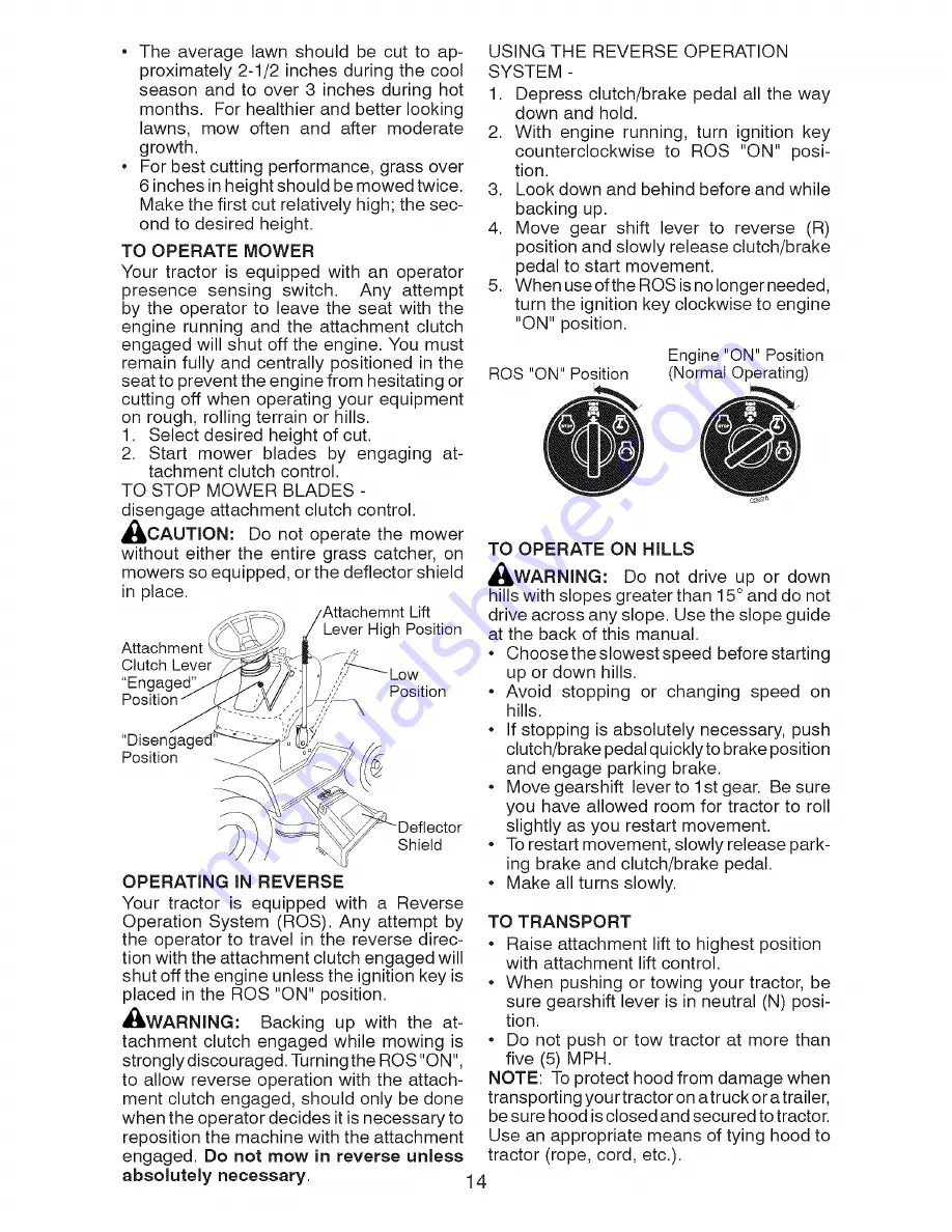 Craftsman 917.28603 Operator'S Manual Download Page 14