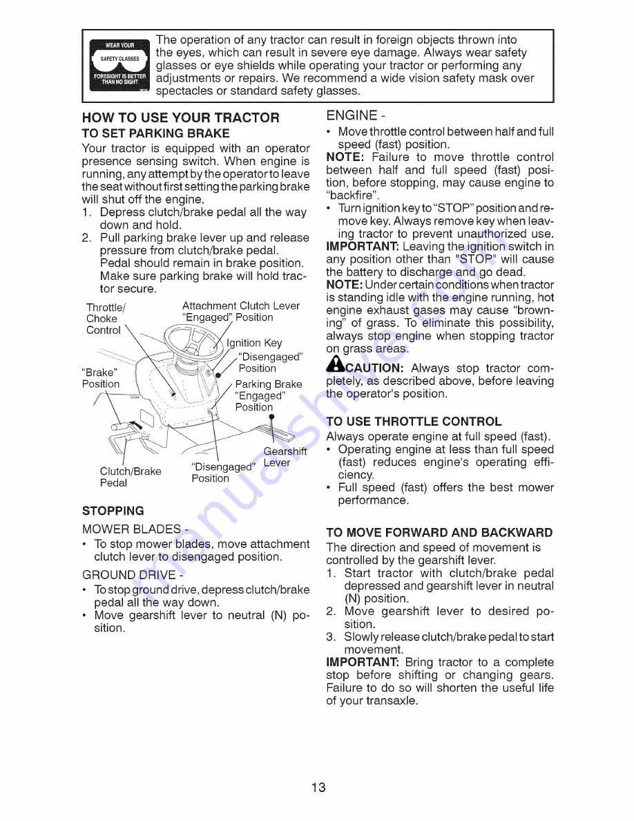 Craftsman 917.28607 Operator'S Manual Download Page 13