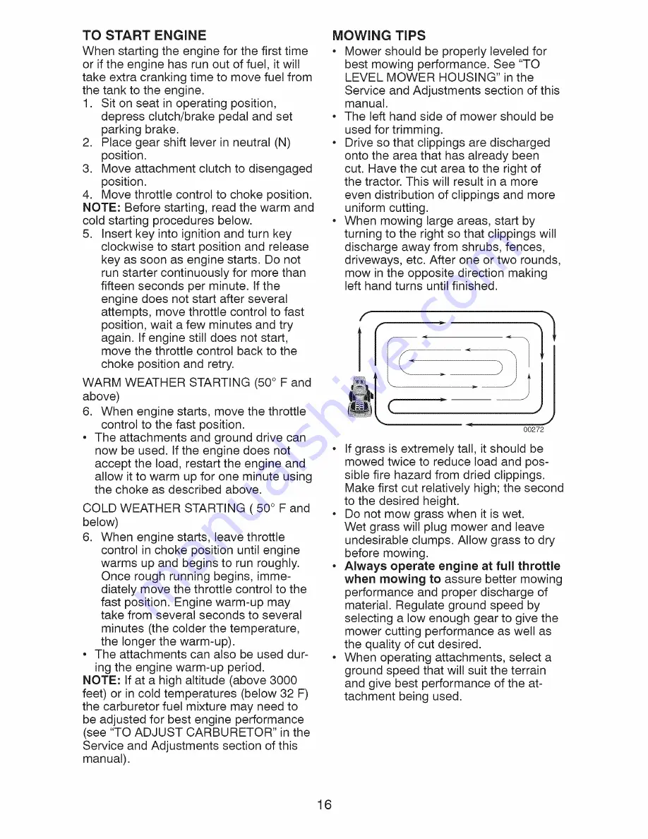 Craftsman 917.28607 Operator'S Manual Download Page 16