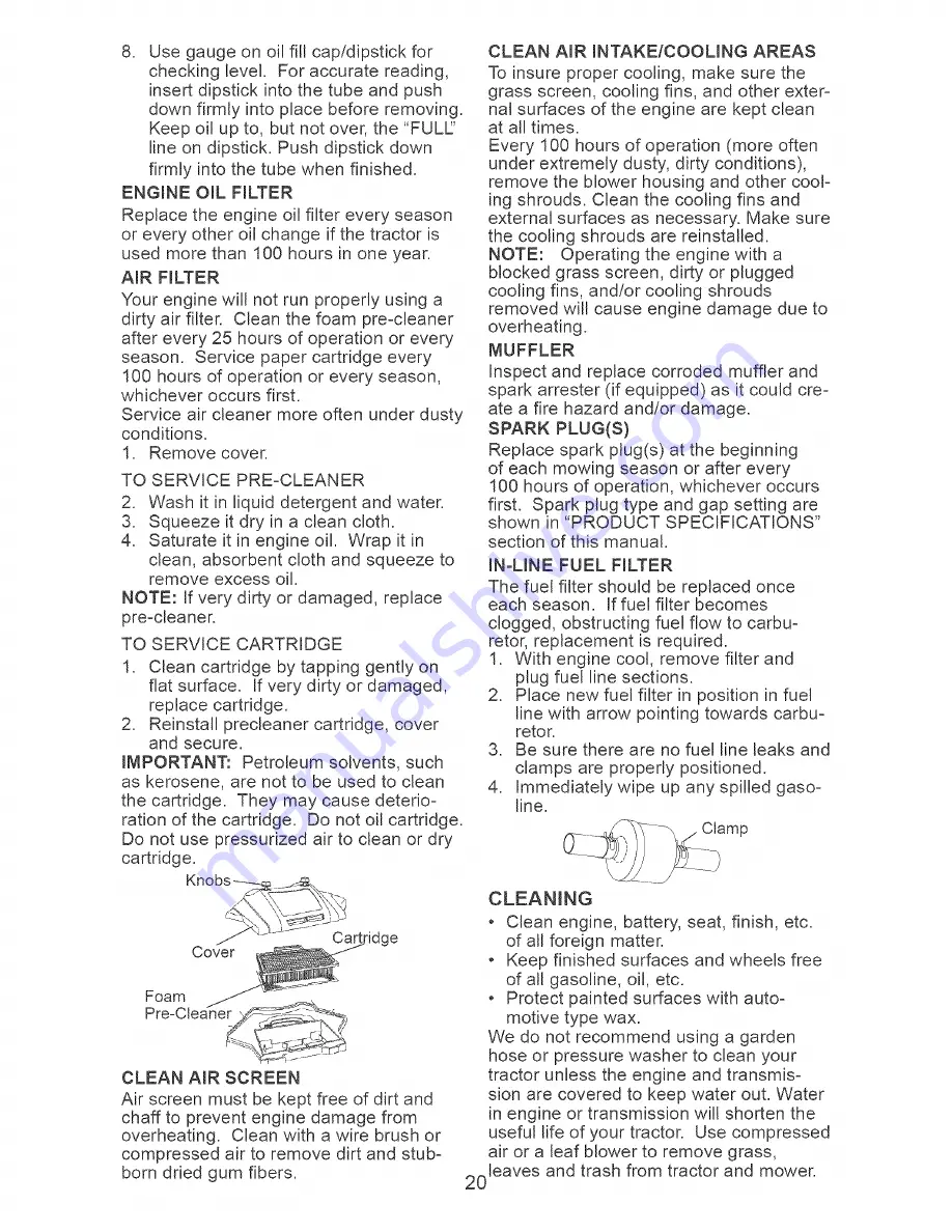 Craftsman 917.28728 Operator'S Manual Download Page 20