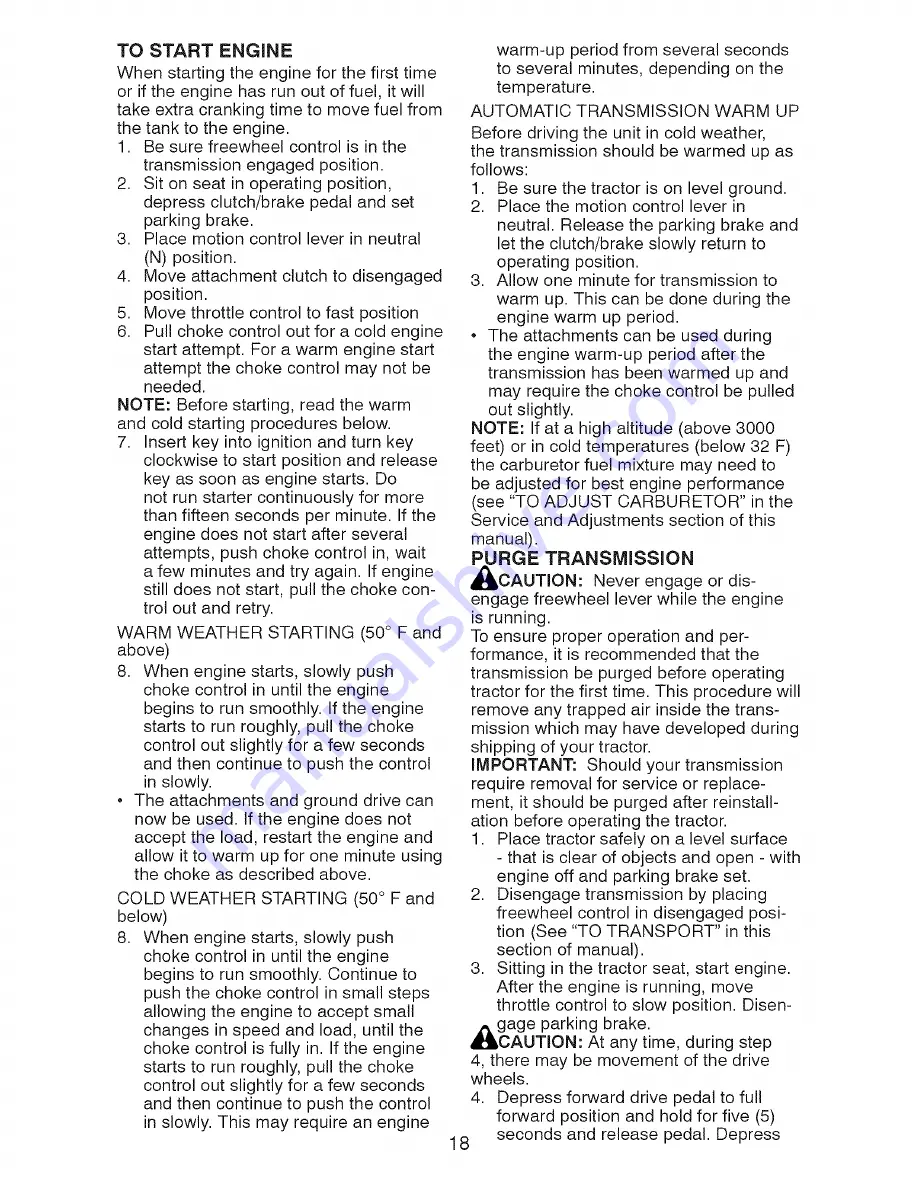 Craftsman 917.287440 Operator'S Manual Download Page 18