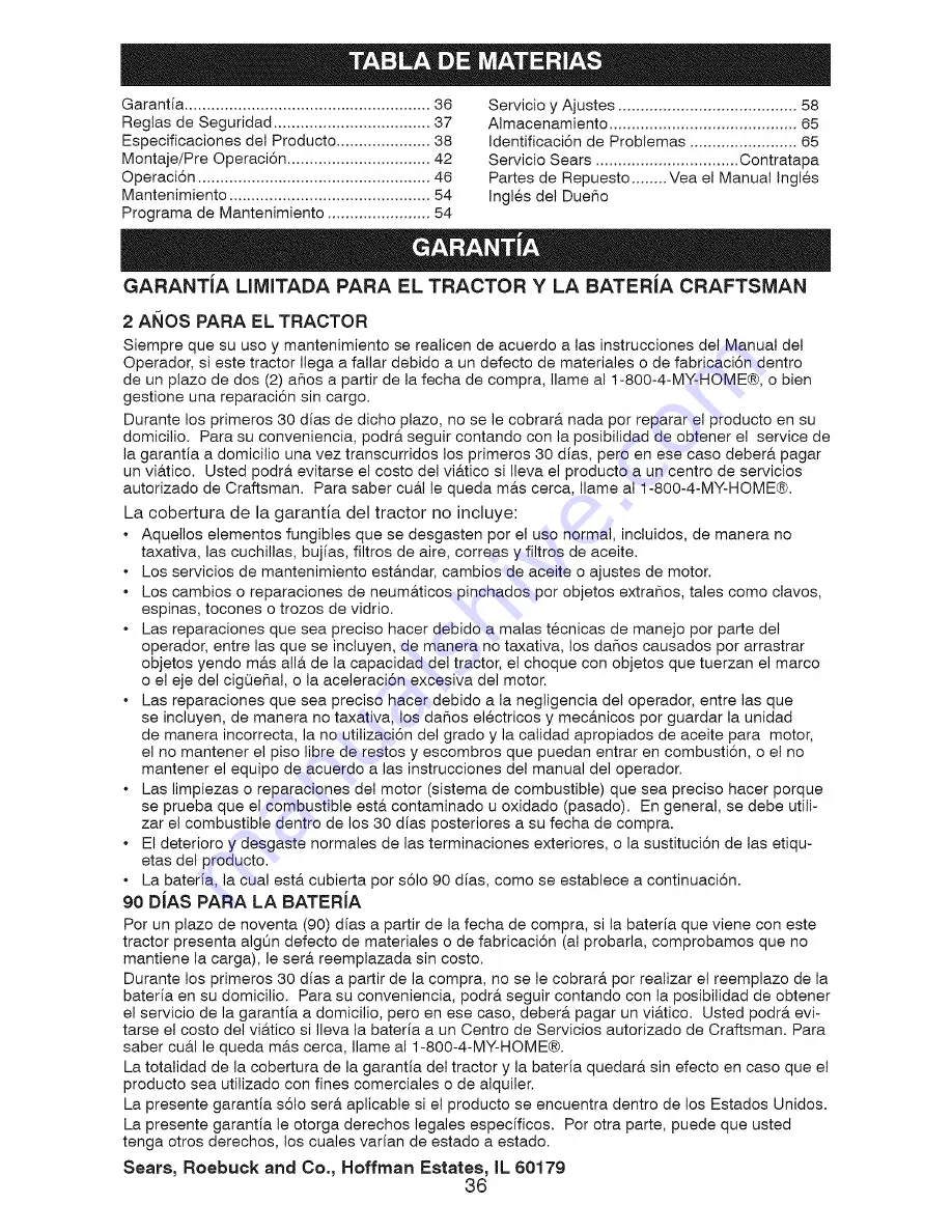 Craftsman 917.287440 Operator'S Manual Download Page 36