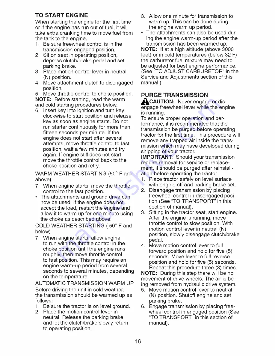 Craftsman 917.28810 Operator'S Manual Download Page 16