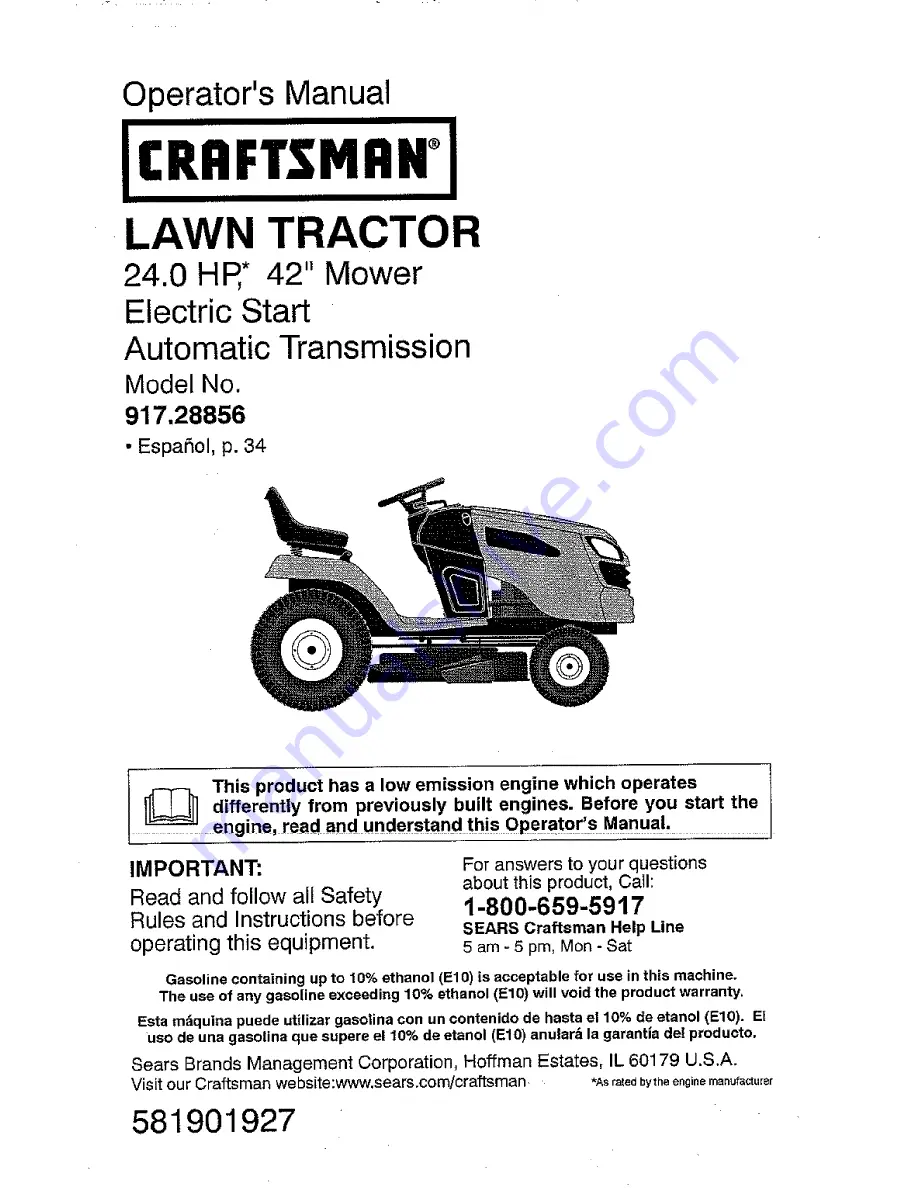 Craftsman 917.28856 Скачать руководство пользователя страница 1