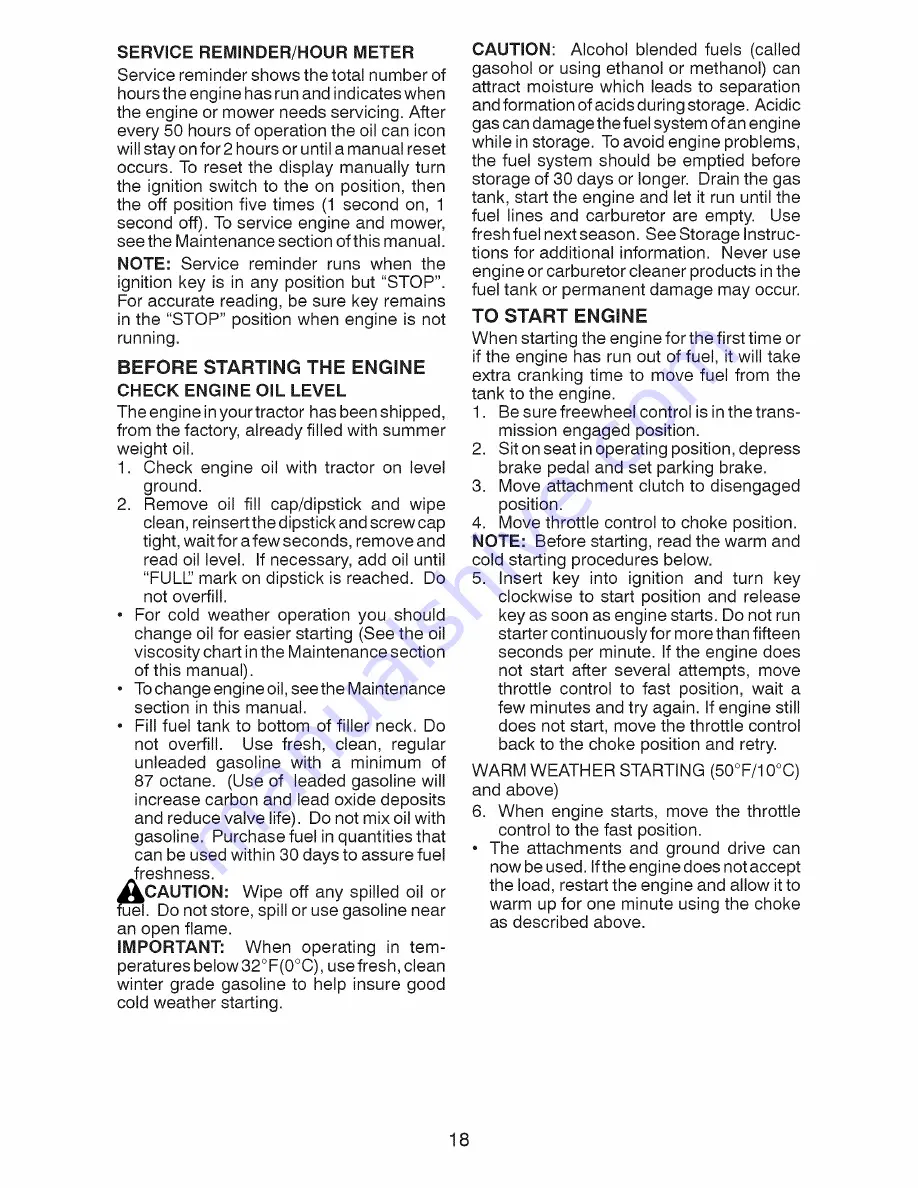 Craftsman 917.28858 Operator'S Manual Download Page 18