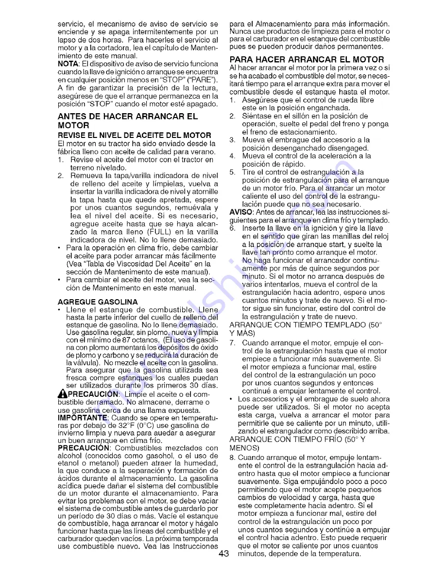 Craftsman 917.28890 Operator'S Manual Download Page 43