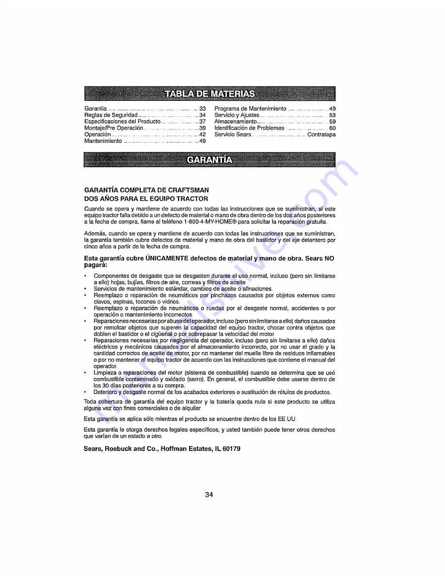 Craftsman 917.28910 Operator'S Manual Download Page 34