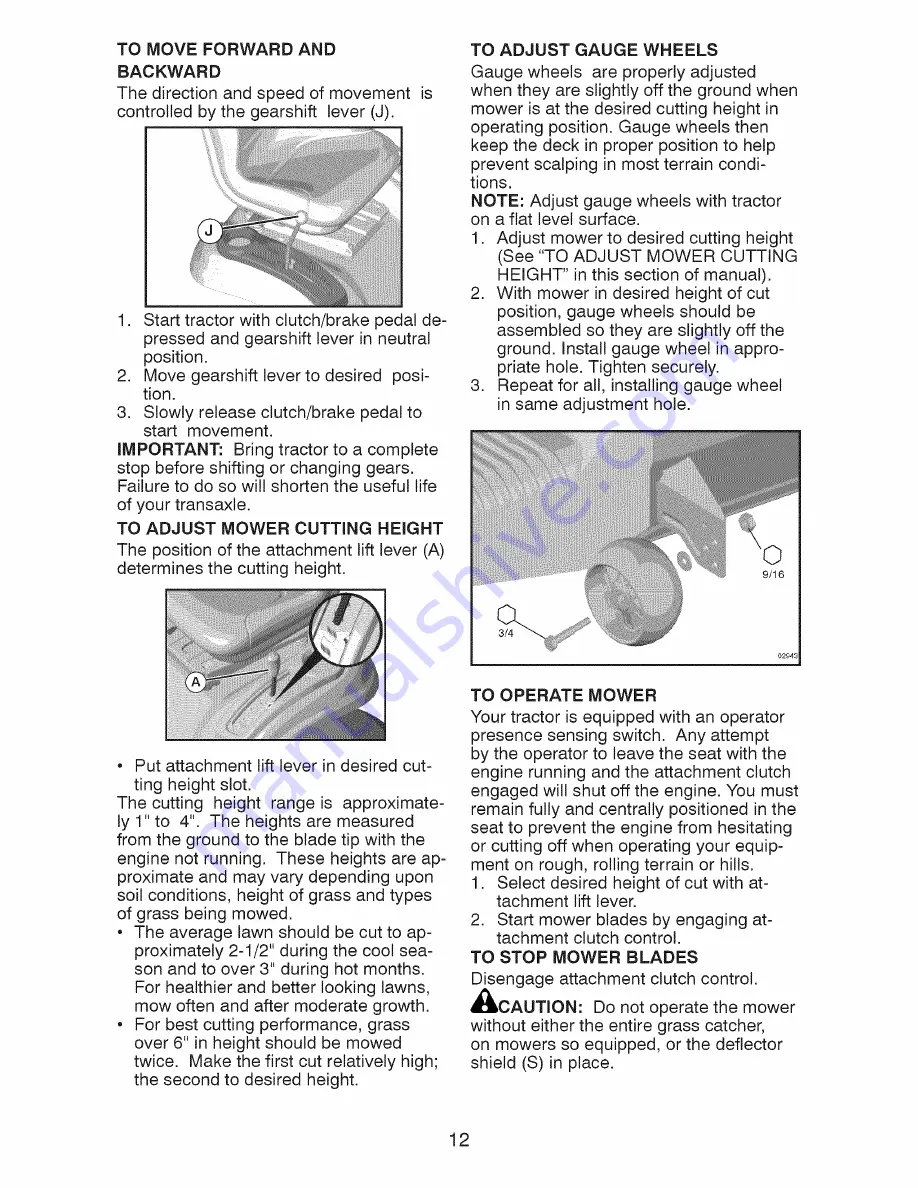 Craftsman 917.28925 Operator'S Manual Download Page 12