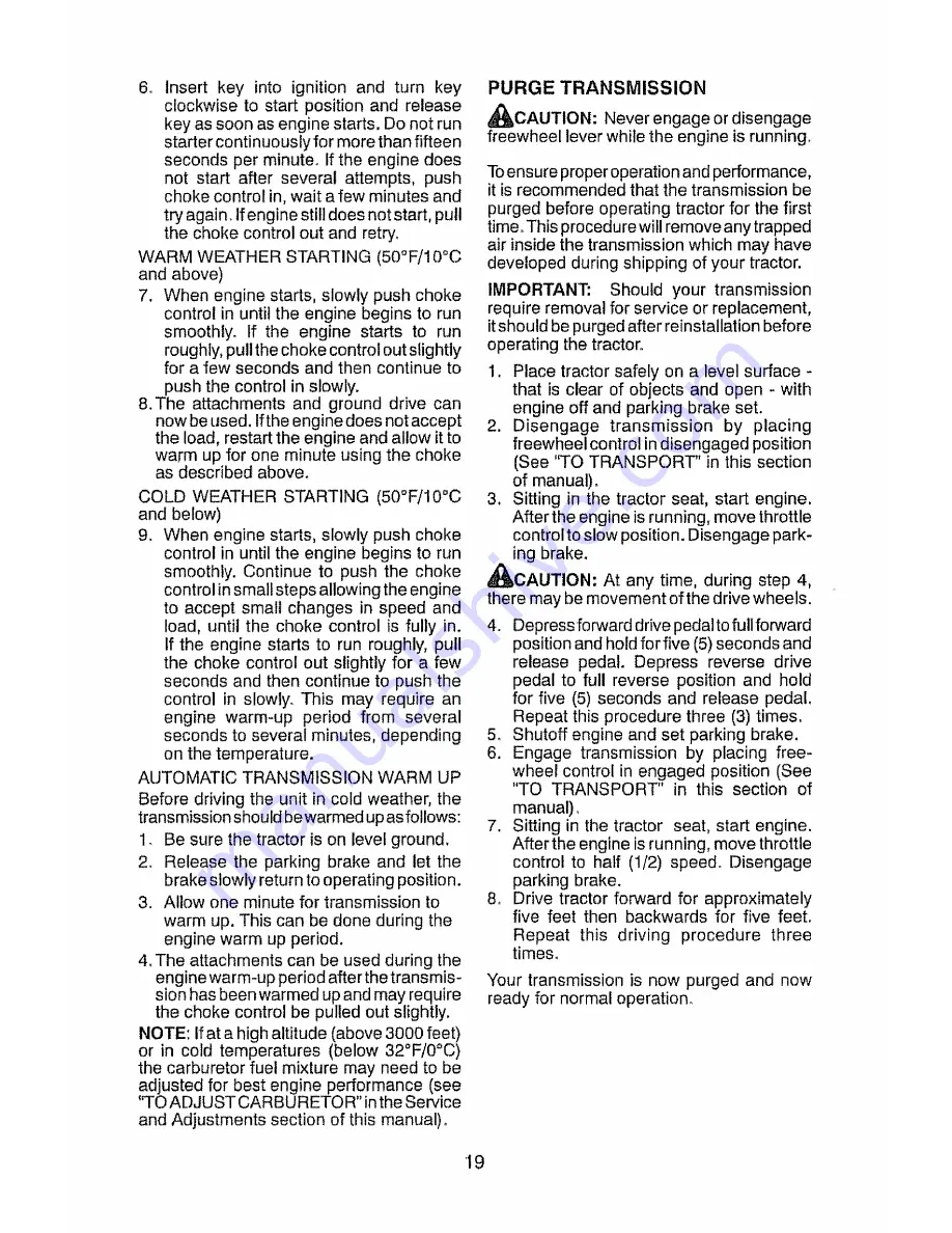 Craftsman 917.28947 Operator'S Manual Download Page 19