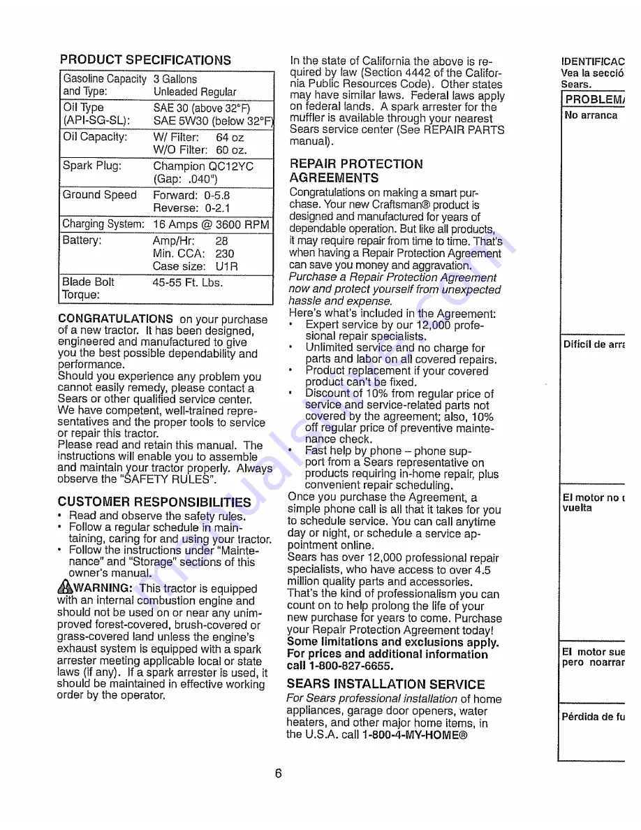 Craftsman 917.28972 Operator'S Manual Download Page 6