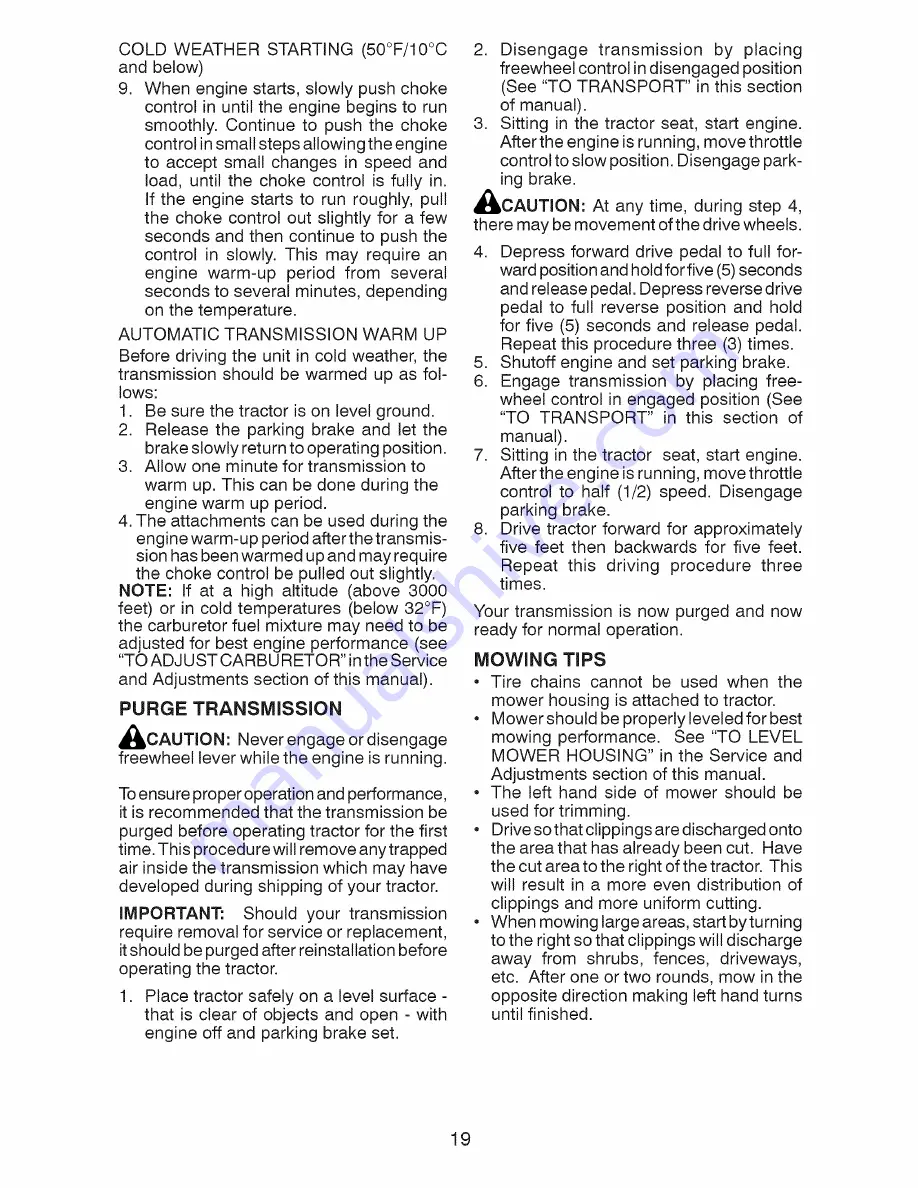 Craftsman 917.28990 Operator'S Manual Download Page 19