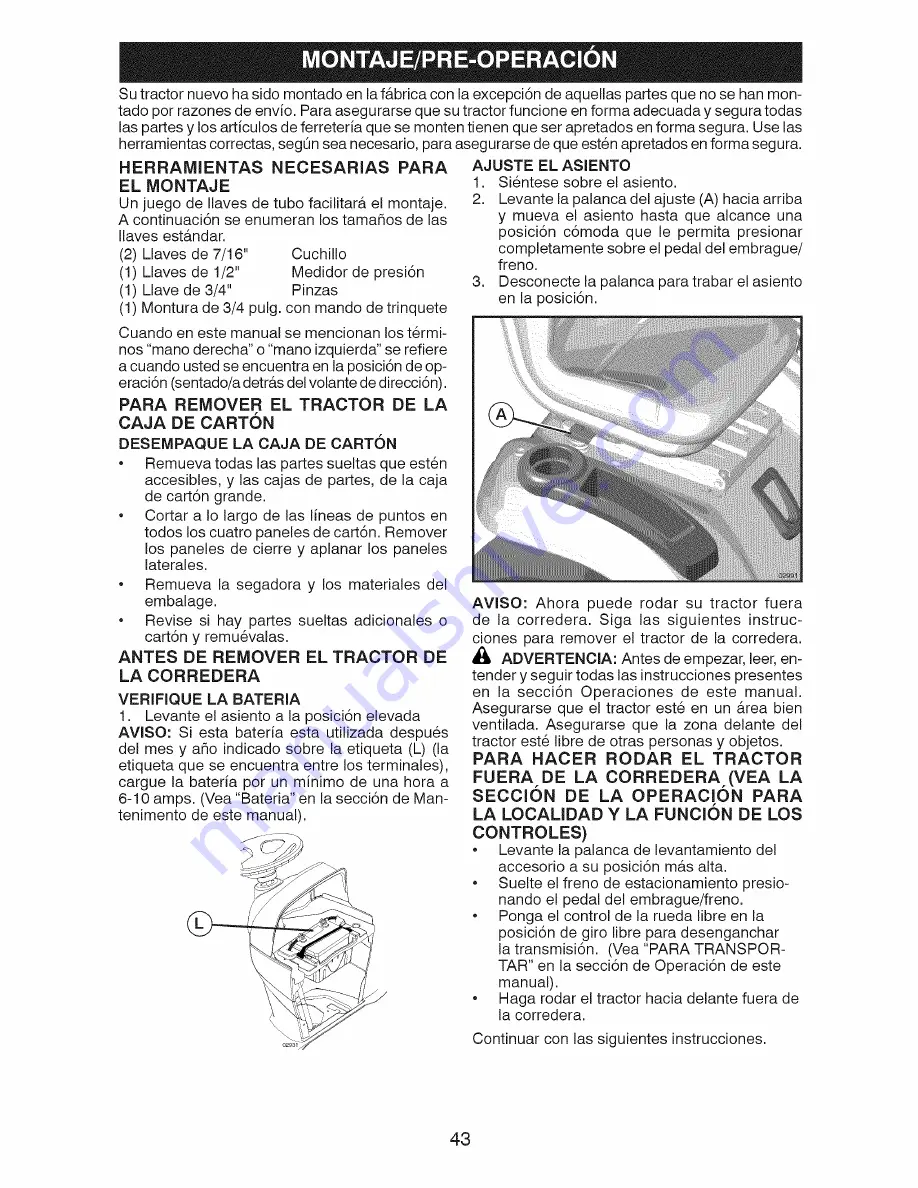 Craftsman 917.28990 Operator'S Manual Download Page 43