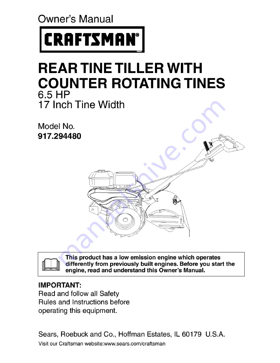 Craftsman 917.294480 Owner'S Manual Download Page 1