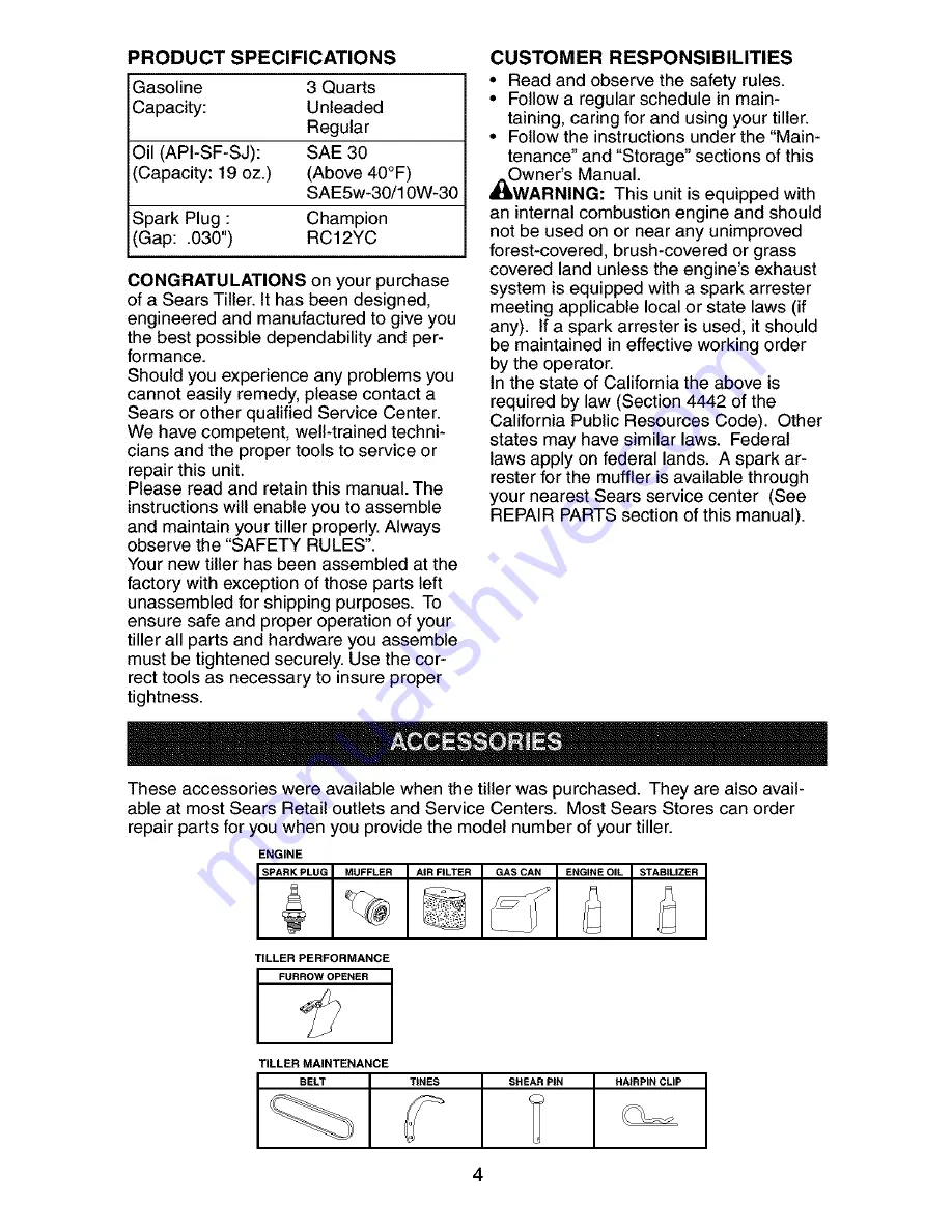 Craftsman 917.294480 Owner'S Manual Download Page 4