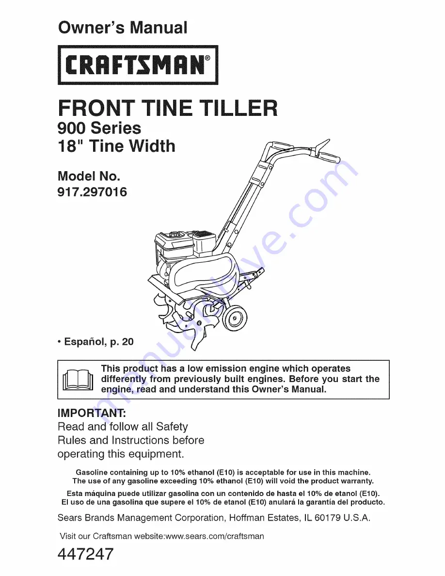 Craftsman 917.297016 Owner'S Manual Download Page 1