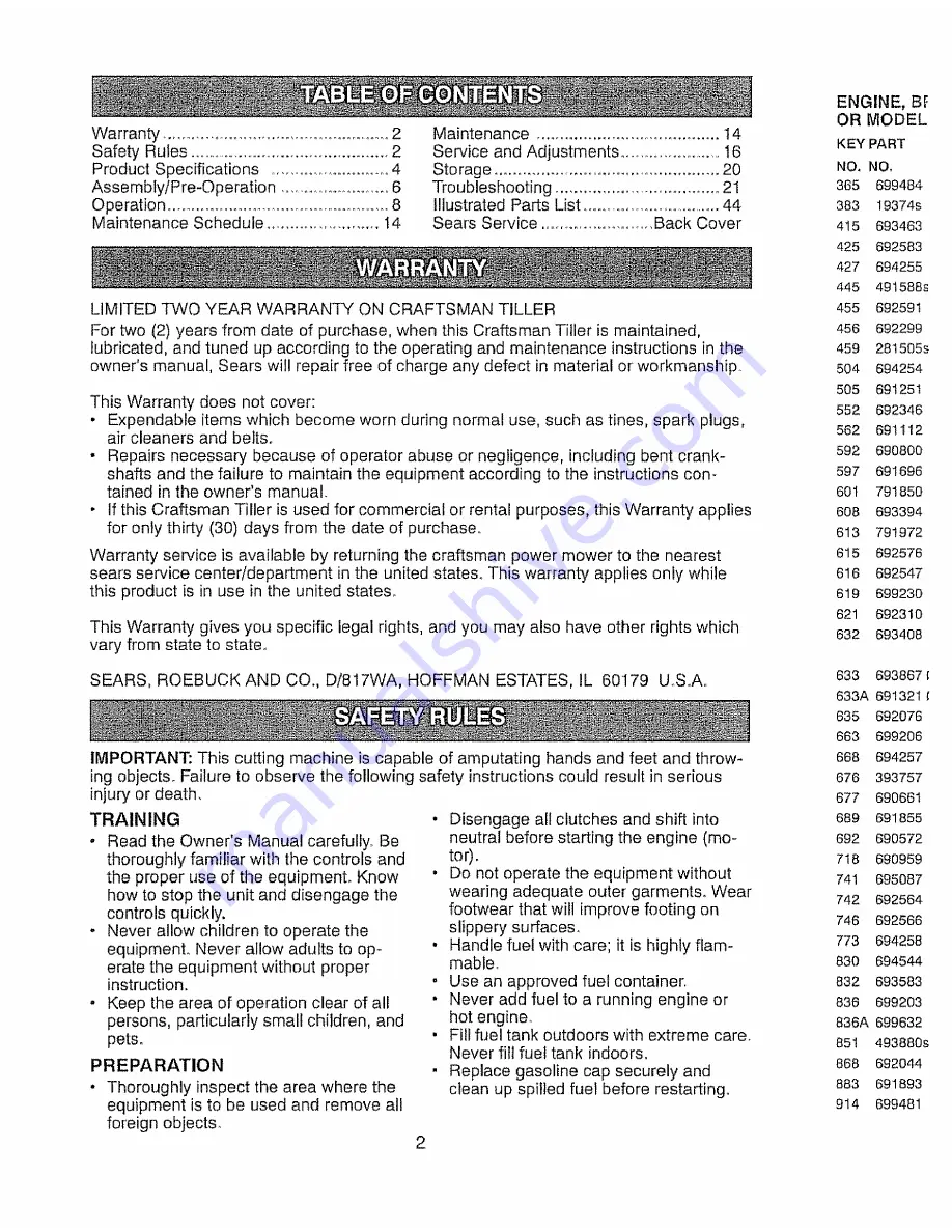 Craftsman 917.297041 Owner'S Manual Download Page 2