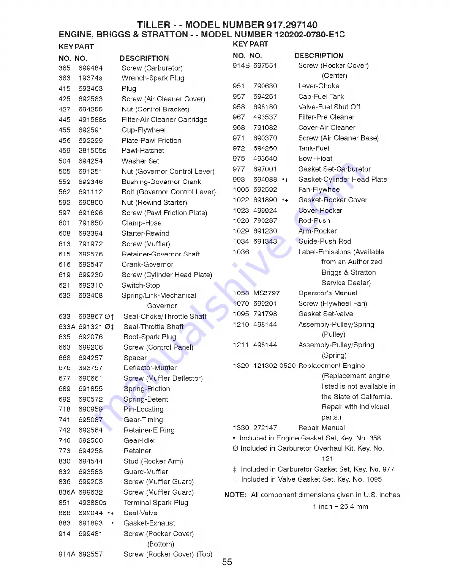 Craftsman 917.297140 Owner'S Manual Download Page 55