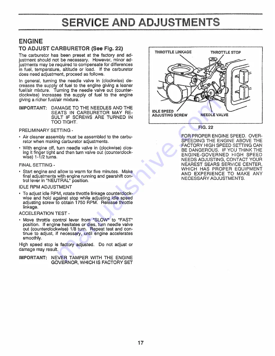 Craftsman 917.298350 Owner'S Manual Download Page 17