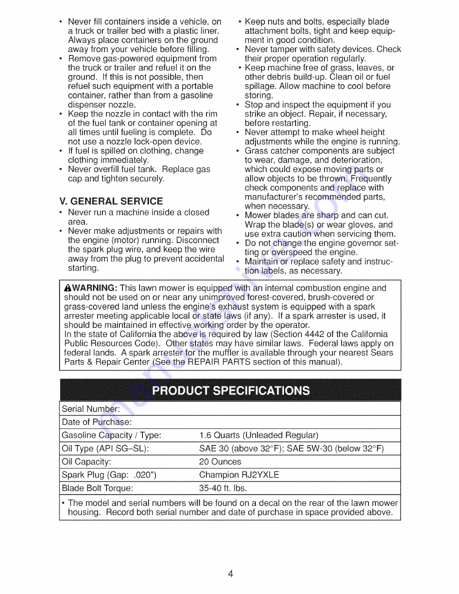 Craftsman 917.370411 Owner'S Manual Download Page 52