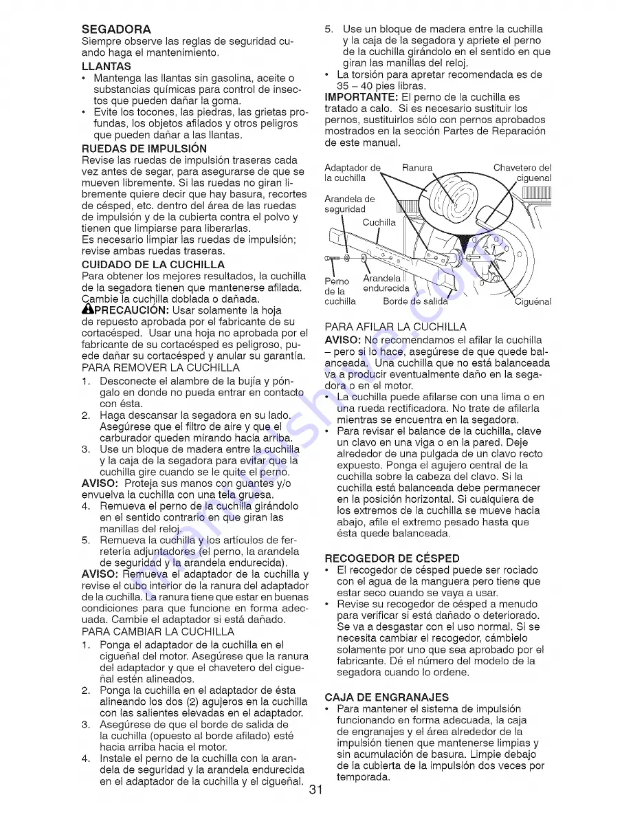 Craftsman 917.370560 Owner'S Manual Download Page 31