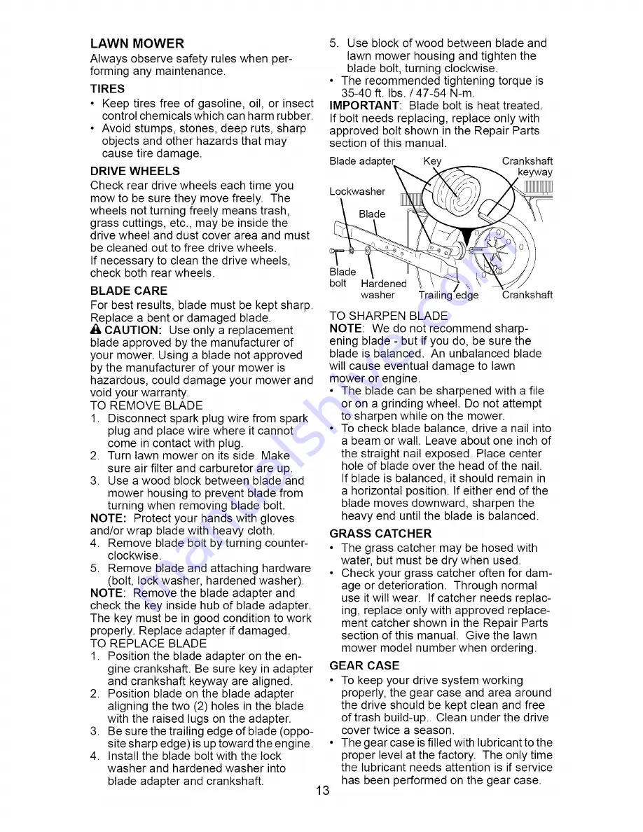 Craftsman 917.370563 Owner'S Manual Download Page 13