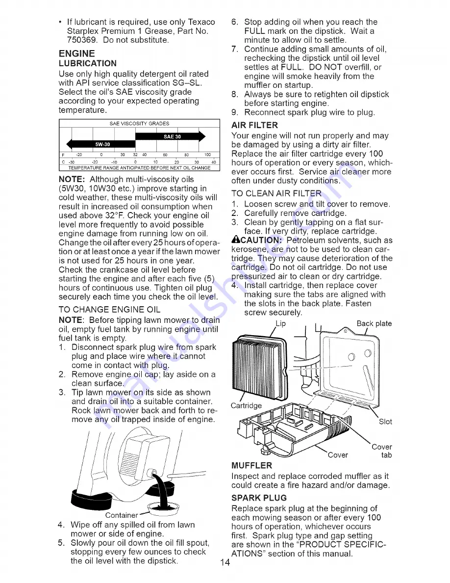 Craftsman 917.370565 Owner'S Manual Download Page 14