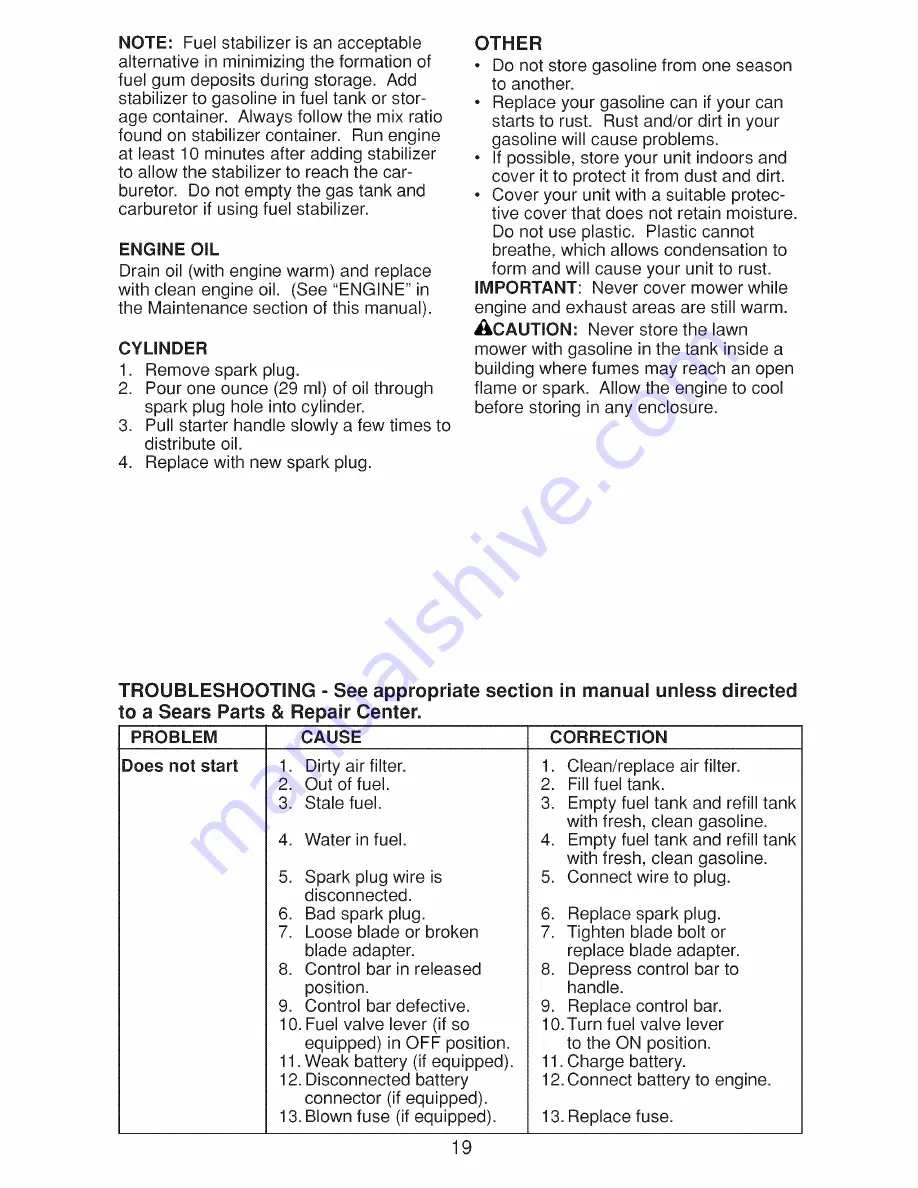 Craftsman 917.370604 Owner'S Manual Download Page 19