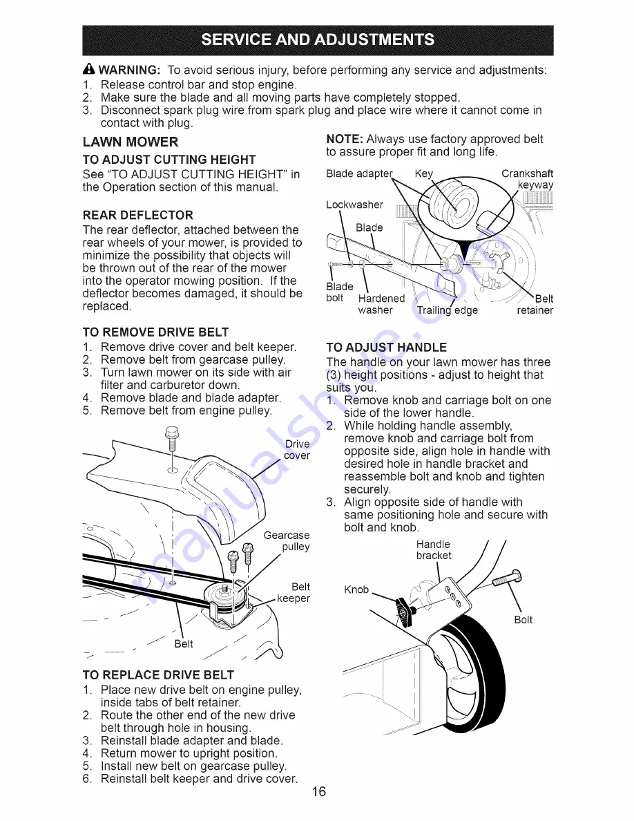 Craftsman 917.370640 Owner'S Manual Download Page 16