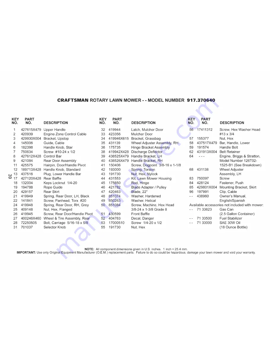 Craftsman 917.370640 Owner'S Manual Download Page 87